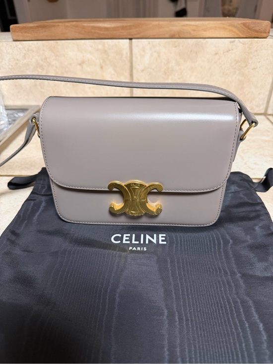 Celine Handbags - Celine Gray Taupe triomphe teen
